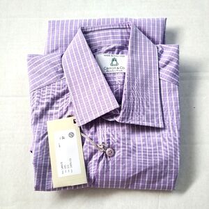 Carroll & Co Classic Purple Gingham Button-Down Dress Shirt Long Sleeve S 37